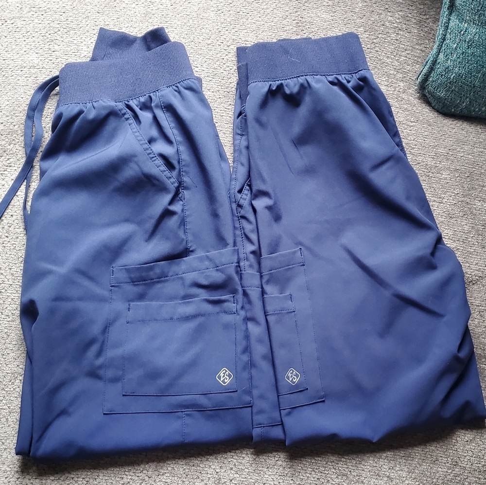 Two Pairs Navy Easy Stretch Jogger Scrubs